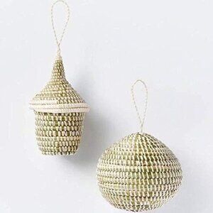 Threshold Studio McGee Set of 2 Artisan‎ Woven Ornaments Exposed Sisal - Target